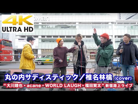 【4K】丸の内サディスティック／椎名林檎（cover）　“ 大川晴也・acane・WORLD LAUGH・福田賢太 ” 2020.3.7 新宿路上ライブ  4K動画