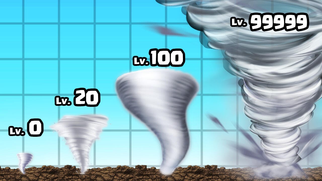 GROWING a MAX LEVEL TORNADO HURRICANE in Mighty Tornado!