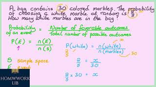 Famous A bag contains 30 colored marbles  The probability of choosing a white marble at random is 25  How m Wealth