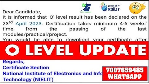 O Level Updates?? Exam Lock | Project submit Last date | Certificate download 2023