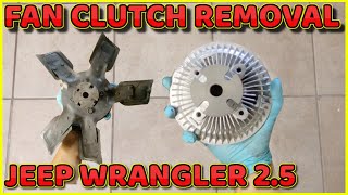 Jeep Wrangler  Fan Clutch Removal 1997 to 2002 - YouTube