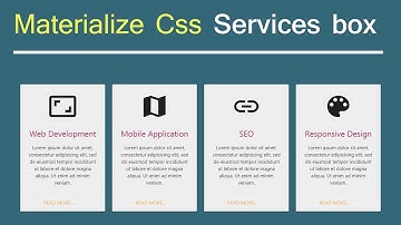 Materialize Css - Services card box design