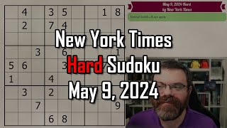 NYT Hard Sudoku Walkthrough | May 9, 2024 screenshot 1