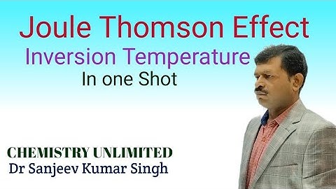 Joule Thomson Effect||Joule Thomson Coefficient||Inversion Temperature|| Dr. Sanjeev Kumar Singh