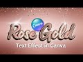 3D rose gold text effect in Canva Typography art tutorial