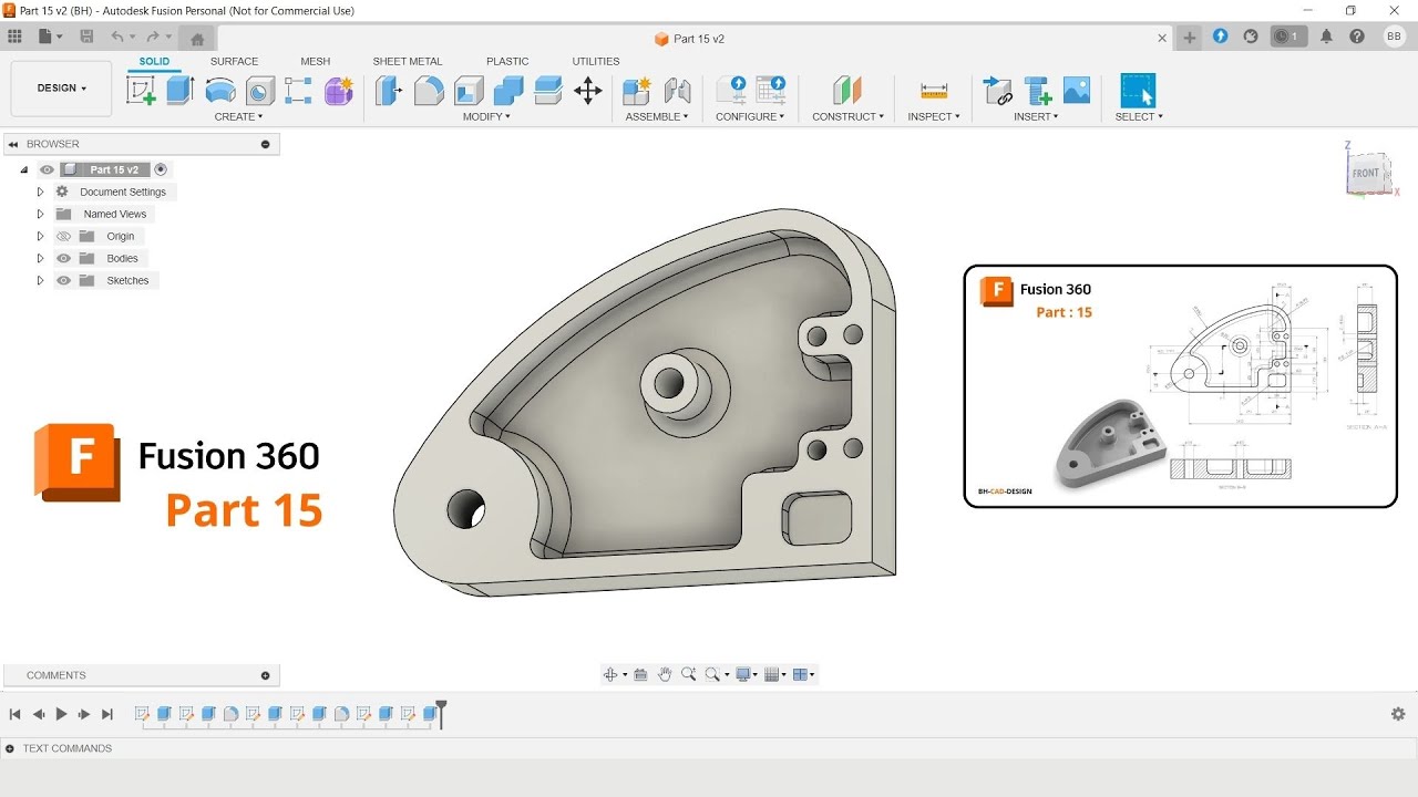 Fusion 360 tutorial 3D Modeling: Part 15 - YouTube