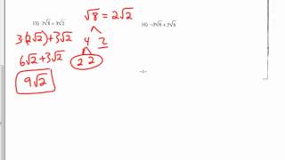 1 3 Simplifying Radicals Addition and Subtraction