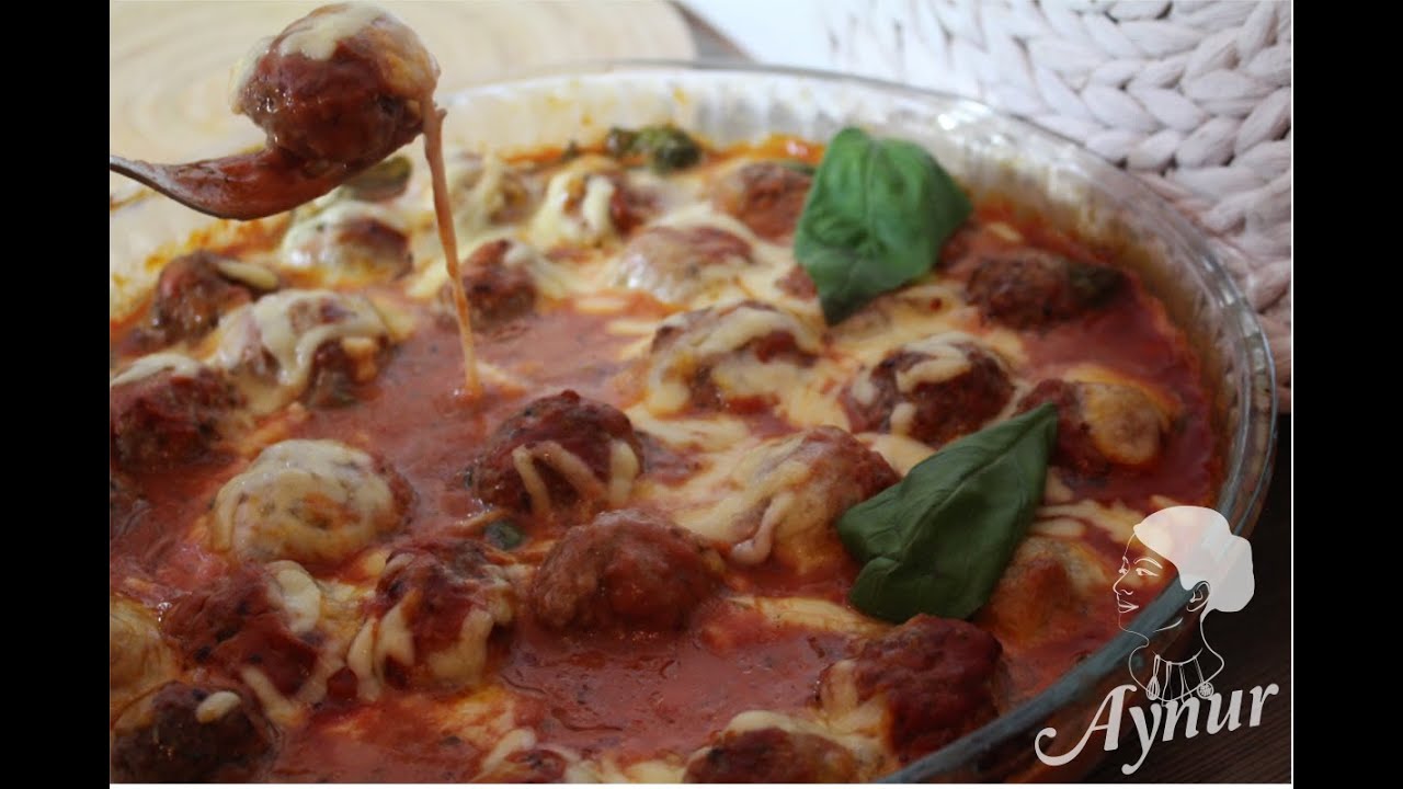Frikadellen im Ofen mit Tomatensoße#Firinda domates soslu köfte# ...