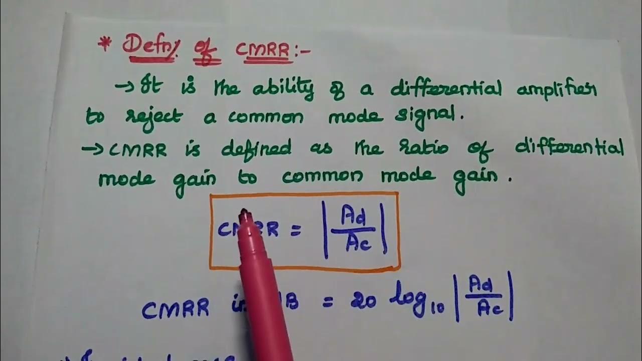 Differential amplifier definition cmrr features applications