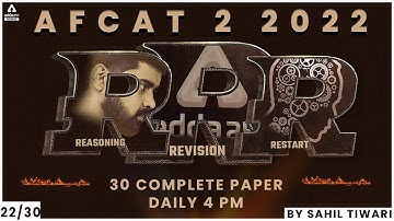 AFCAT 2 2022 | AFCAT Reasoning | AFCAT Reasoning Previous Year Question Paper #22 | By Sahil Tiwari