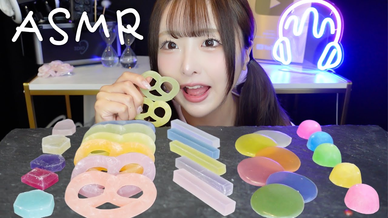 【ASMR】サクサクパリパリのカラフルなお菓子を食べる🌈⭐️咀嚼音【mukbang】