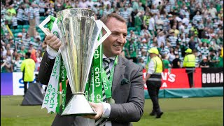 Brendan Rodgers savours the moment as Celtic lift the Premiership trophy