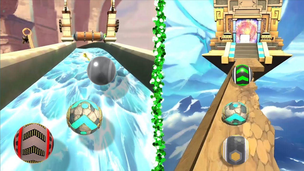 Goingball vs temple rolling ball gamplay 