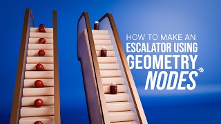 I made an animated Escalator in Blender 3D Using Geometry Nodes!