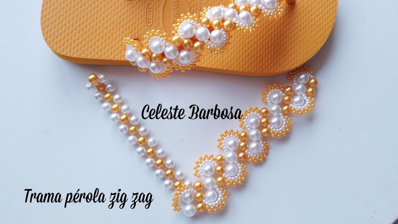 Trama de pérolas  zig zag