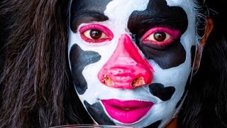 Cow Transition makeup tutorial 🐮👀 #viral #trending #cow #makeuptutorial #face