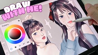 ⋆｡🌷 ipad draw with me ⋆౨ৎ WONYOUNG 🧸ྀི [Procreate] [ASMR-ish]