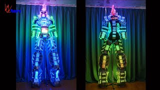 High quality led stilts robot costume giant led robot suit