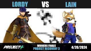 Lordy (Ike) vs Lain (Marth/Fox) | Winners Finals | Project Recovery 3 | Project Plus