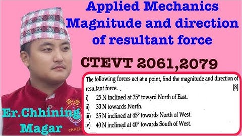 #applied_mechanics  #magnitude and direction of resultant force #CTEvT #2061,79