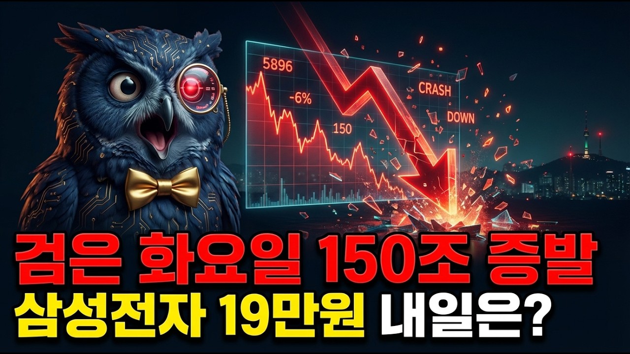 검은 화요일. 코스피 5900 붕괴. 삼성전자 19만원. 150조 증발. 내일 장은?
