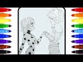 How to Color a Miraculous Ladybug and Cat Noir Coloring Masterpiece