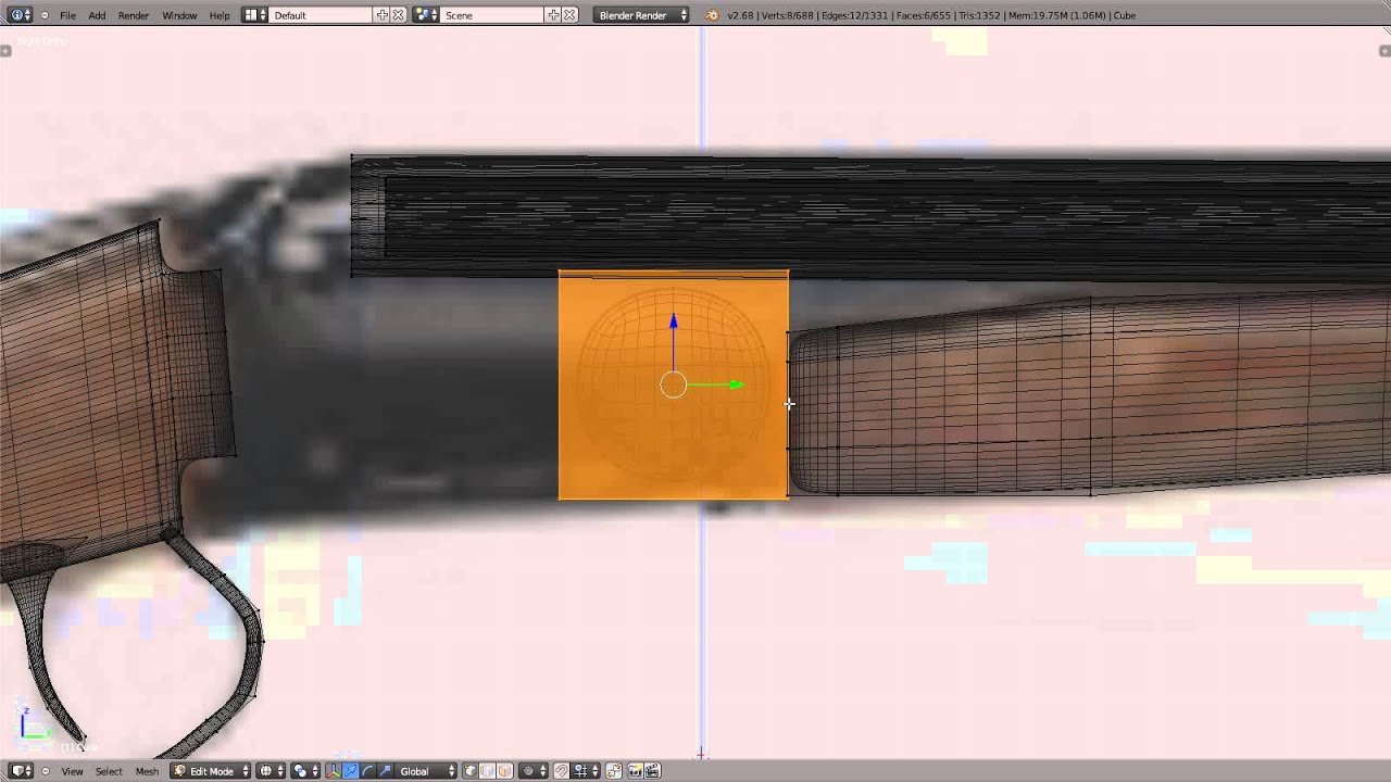 [Blender] High Poly Break Action Shotgun Speed Model