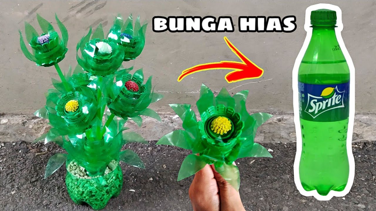 IDE KREATIF MEMBUAT KERAJINAN  BUNGA DARI BOTOL  PLASTIK  