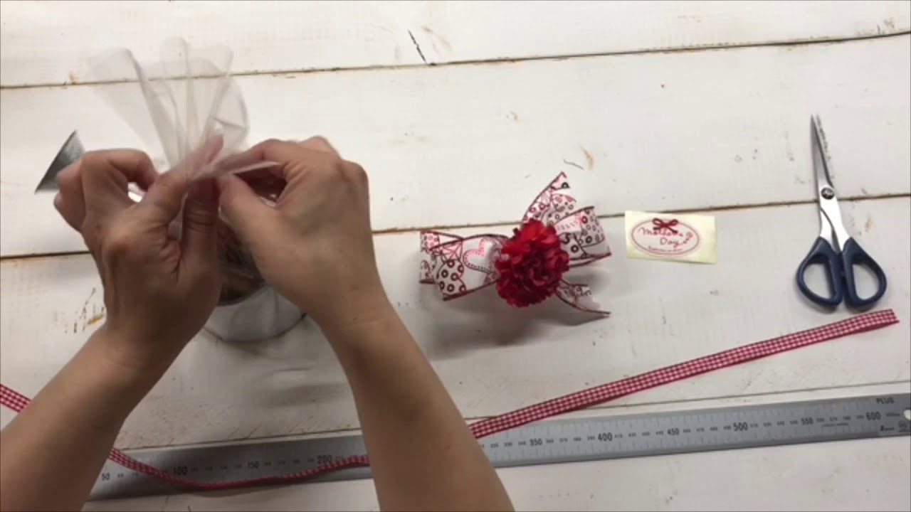 Headsラッピングポイント 造花を使った簡単豪華ラッピング ２ Youtube