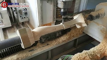 Máy tiện cnc 4 trục dao SM-TJ-1220 I Máy tiện gỗ chân bàn - chân ghế