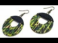 Easy polymer clay bamboo earrings. Fantastic new way to use acrylic paint on polymer clay.