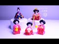 桃の節句 "雛飾り 三段  人形編" miniature dolls of peach festival clay［”こねるんど”の粘土で箱庭生活］