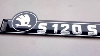 Štítek Š120S - typový zadní štítek pro vozy Škoda 120S