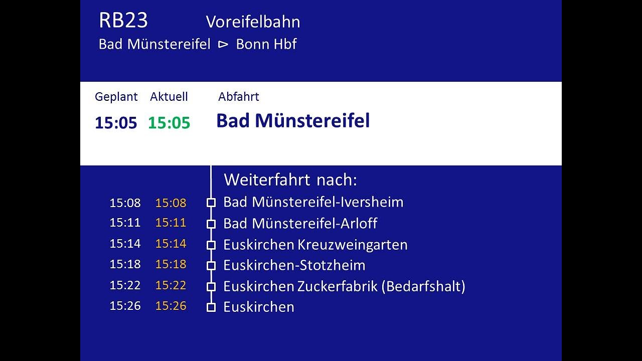 [DB Regio VAREO] Ansagen RB23 Bad Münstereifel - Euskirchen