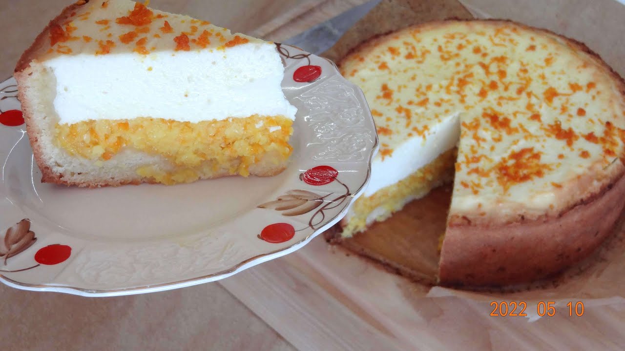 Varškės pyragas su apelsinų įdaru