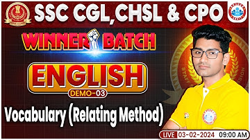 SSC CGL/CHSL/CPO 2024 | English Demo Class 03 For SSC Exams, Vocabulary, English By Vipin Sir