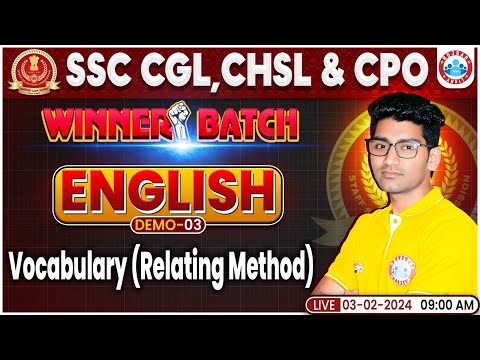 SSC CGL/CHSL/CPO 2024 | English Demo Class 03 For SSC Exams, Vocabulary, English By Vipin Sir