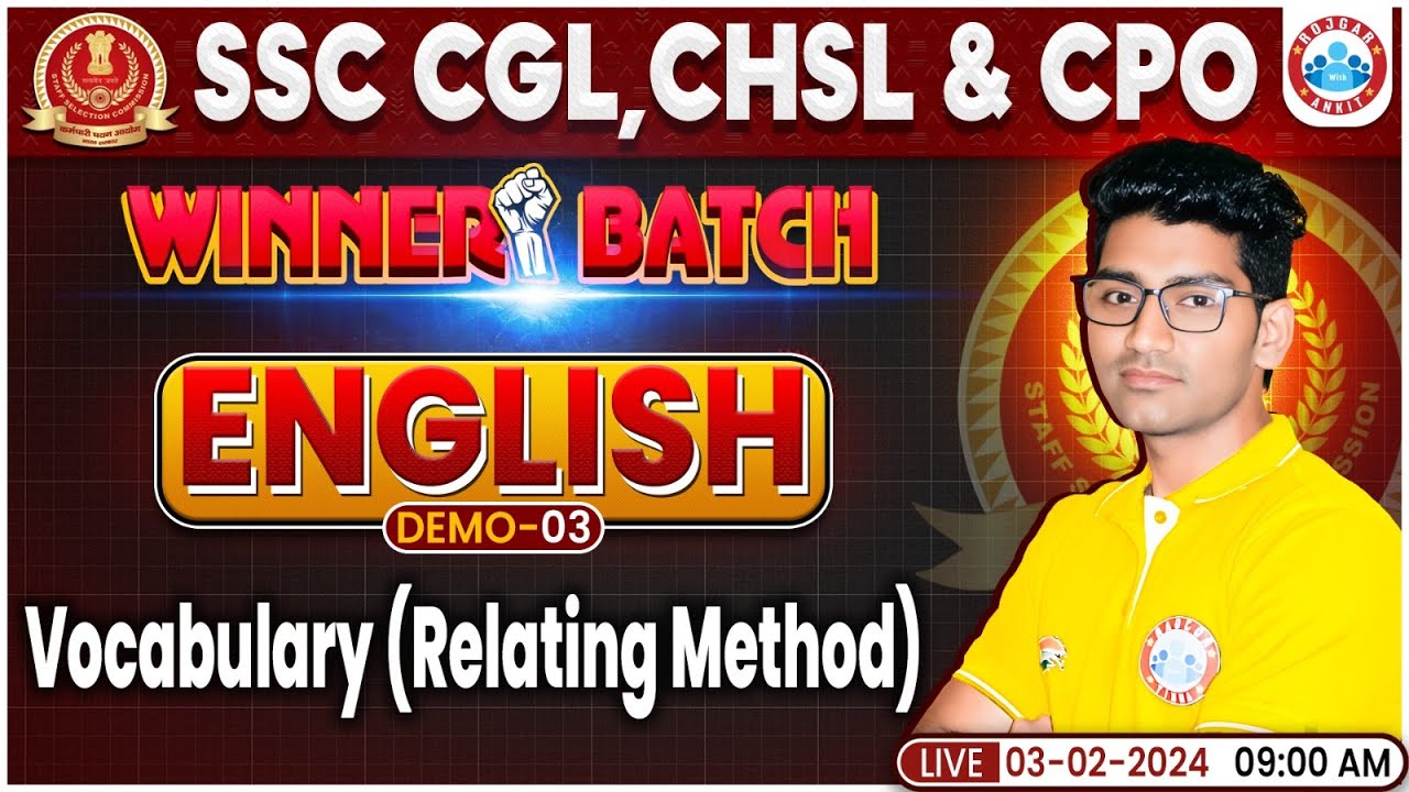 SSC CGL/CHSL/CPO 2024 | English Demo Class 03 For SSC Exams, Vocabulary ...