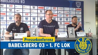 Pressekonferenz nach dem Regionalligaspiel gegen beim SV Babelsberg 03 am 28.05.2023