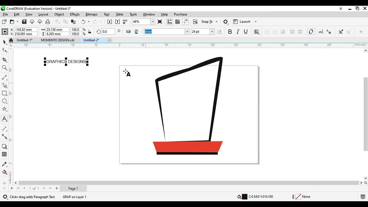 momento creation in corel draw