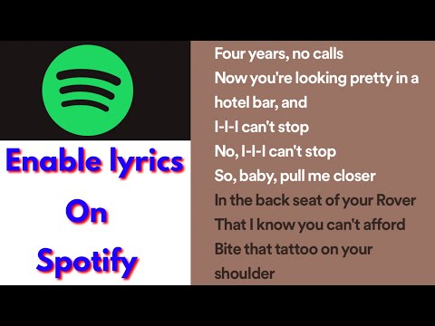 How to enableturn on lyrics on spotify android & ios