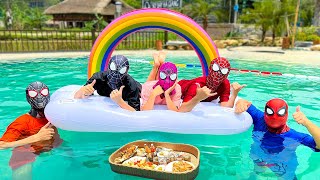 Spider-Man Party On The Beach || PRO 5 SUPERHERO BATTLE CAMP