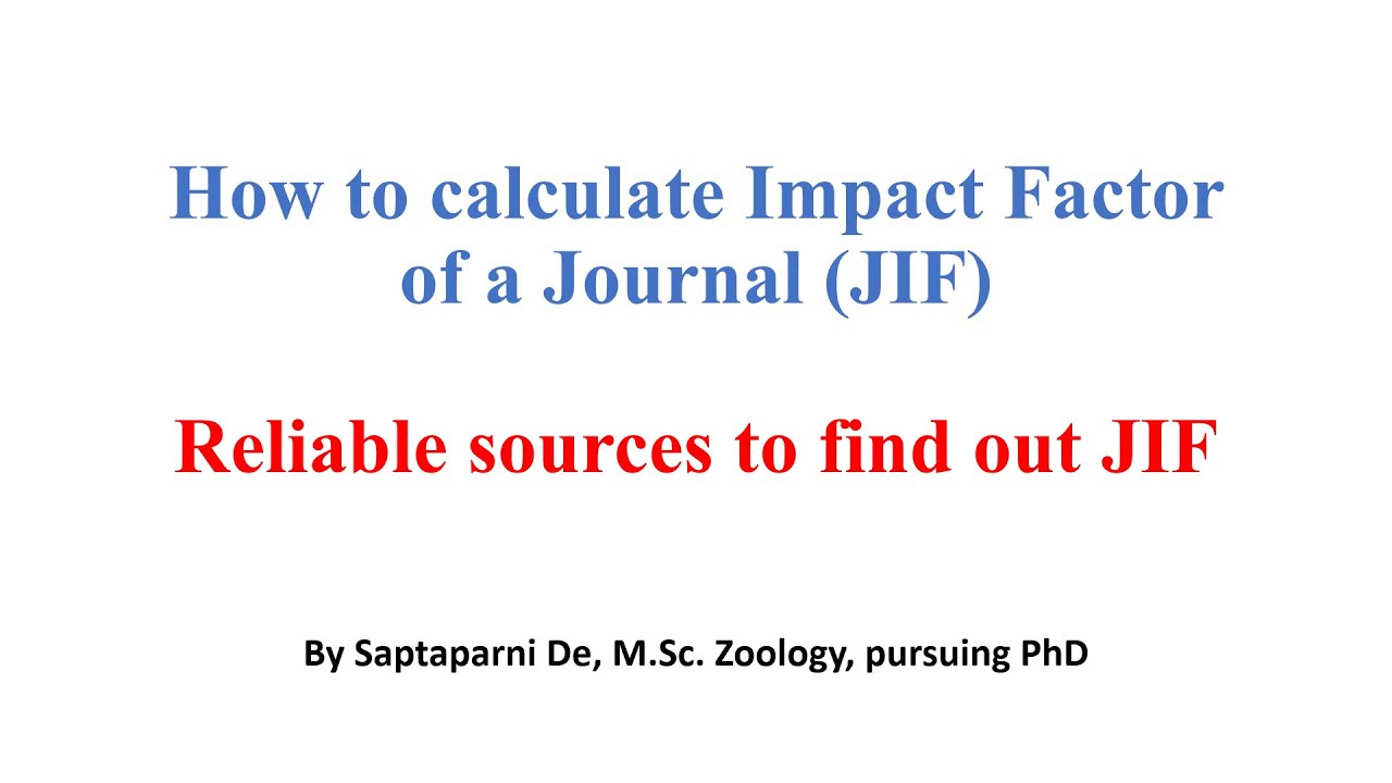 How to find out impact factor of a journal: Reliable sources