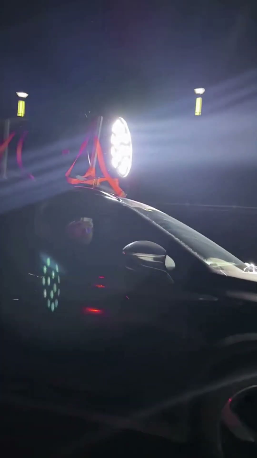 Experiment on car high beam with flashlight