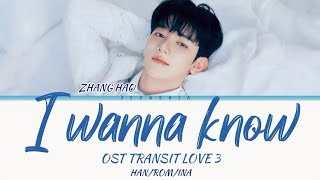 Zhang Hao (장하오) - I WANNA KNOW (OST Transit Love 3) Lyrics