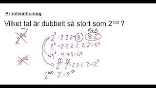 Matematik Nivå 1b Aritmetik Lektion 8 Potenser 4 Problemlösning