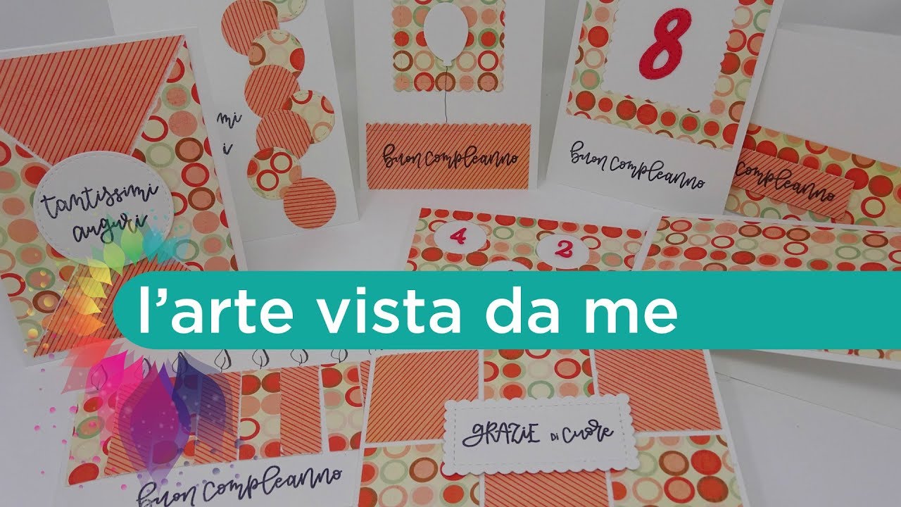 Cardmaking Tutorial:Tante cards con un solo foglio di carta scrap!Biglietti auguri fai da te scrapbooking tiendas