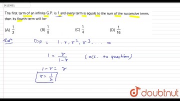 The first term of an infinite G.P. is 1 and every term is equals to the sum of the successive terms,