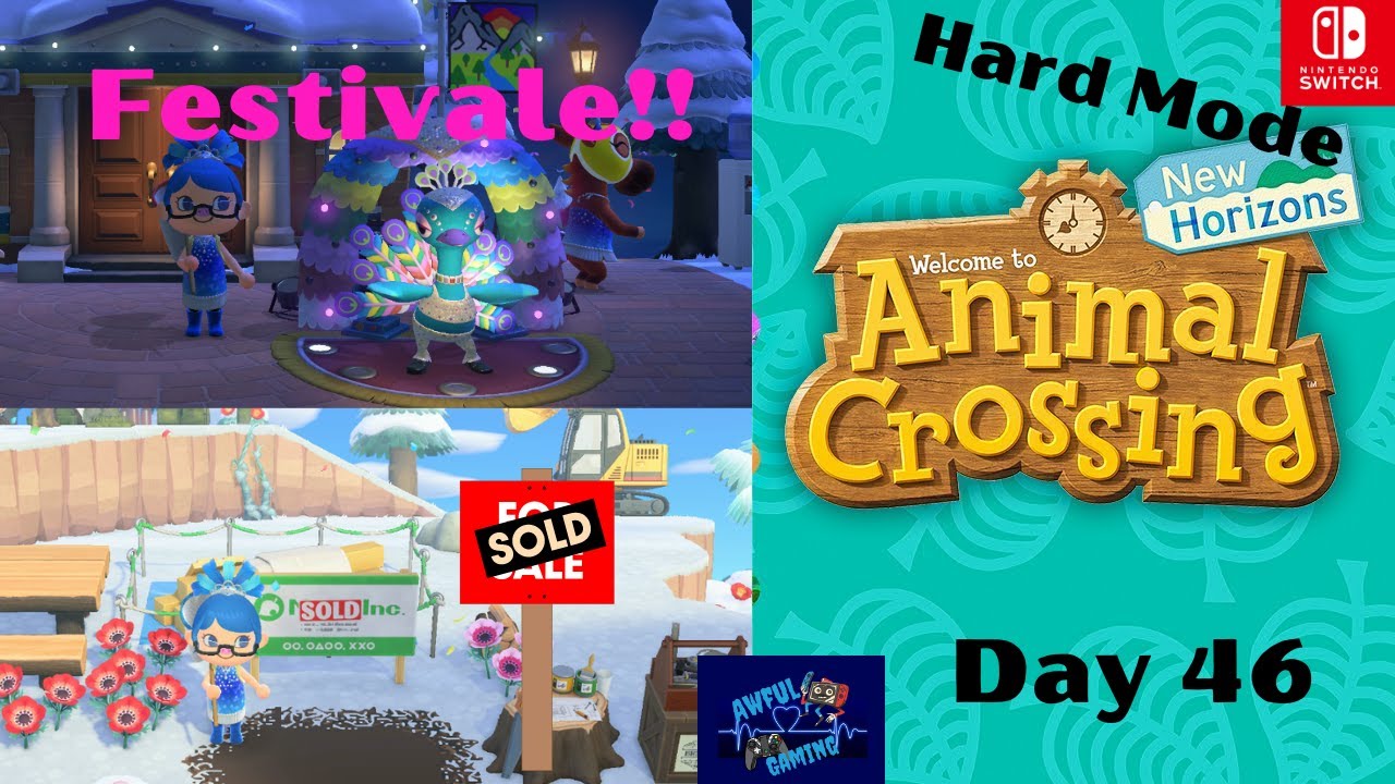 ACNH HARD MODE Day 46 Festivale!! And Who Moved In?? AwfulGaming