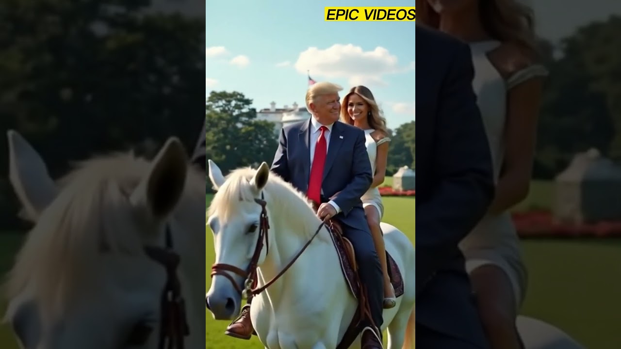 🔥 Trump & Melania Ride White Horse – Epic AI Moment! 🏇💥| 